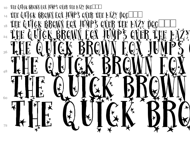 Happy New One font waterfall